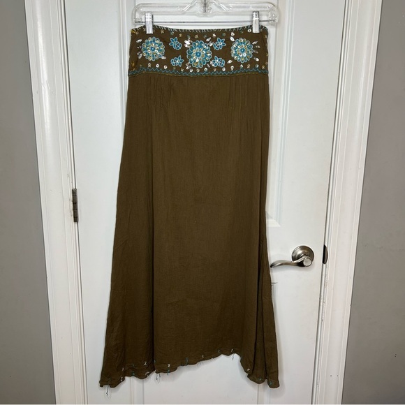 Free People Y2K Embroidered Mirror-Work Boho Skirt – Size 0 - Picture 2 of 8